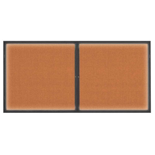 Open Faced Traditional Corkboard, 12x36, UNITED VISUAL PRODUCTS, Mfr# UV639A-BRONZE-PUMICE